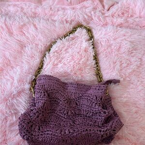 Zara Lavender Crochet Shoulder Bag